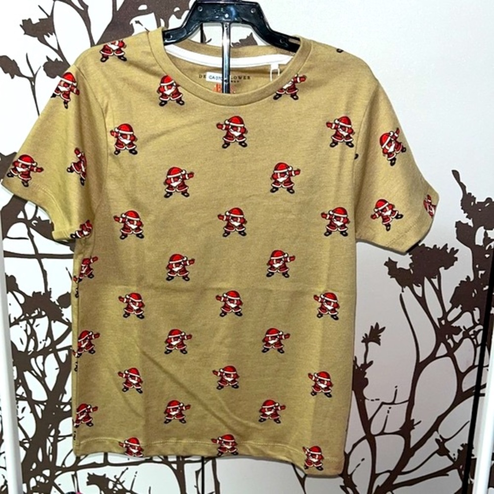 Denim & Flower Ricky Singh Be Different Size 5/6 Santa Dabbing T-Shirt NWT $24